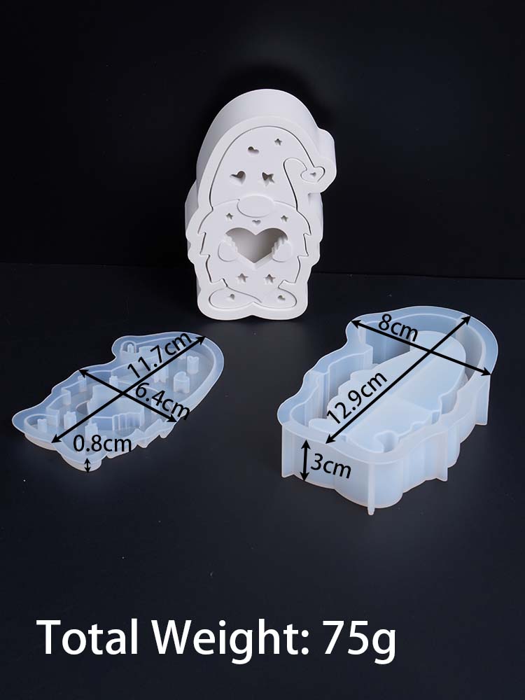 

3D Santa Claus Snowman Xmas Tree Lamp Box Mold DIY Christmas Series Gift Storage Box Silicone Molds Plaster Resin Crafts Making