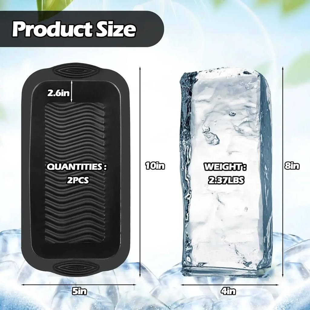 1 PCS Ice Cube Mold Oversized Silicone Crate Efficient Freezing Bath Large Ice Cube Mold Ice Bucket Block Mold