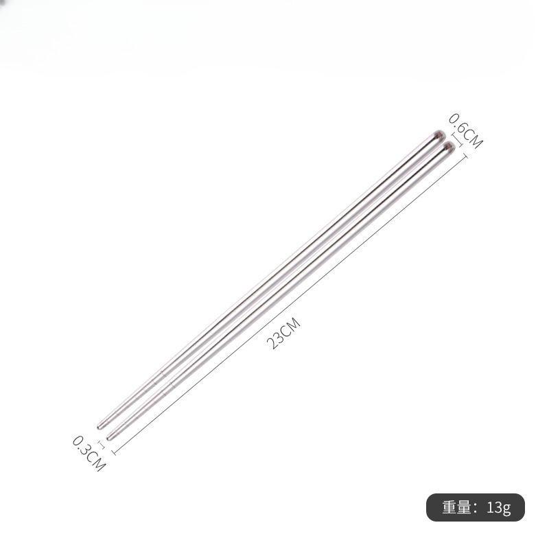 Stainless Steel Chopsticks Non-slip Household Hotel Canteen Full Round Chopsticks Laser Logo Stainless Steel Metal Chopsticks