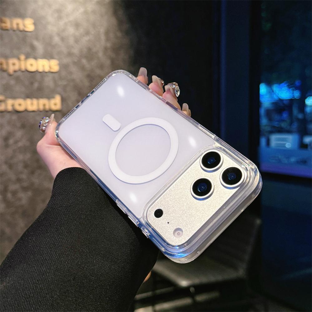 

Magnetic Matte Translucent Armor Shockproof Case For iPhone 17 Pro Max Air For Magsafe Wireless Charging TPU Clear Cover iPhone Air
