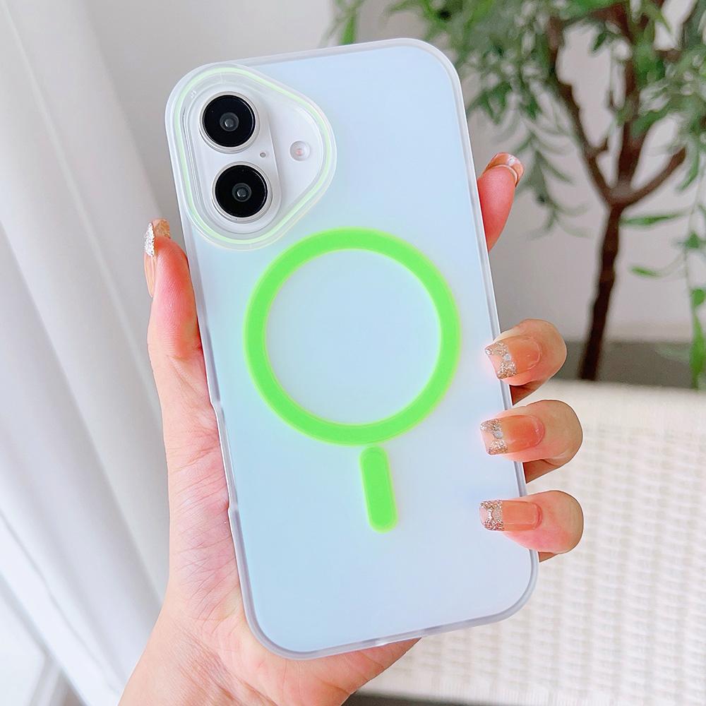 For iPhone 16 Plus Case Compatible with MagSafe Aurora Design TPU+PC Phone Cover C