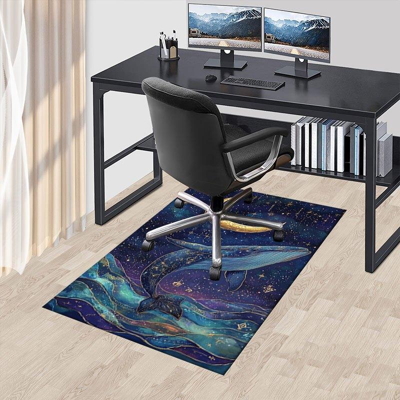 "Whale Moon Constellation Art Print - Celestial Ocean Decor"Office Mat Home Decor Office Desk Chair Rugs Chair Carpet for office Chair Mat G