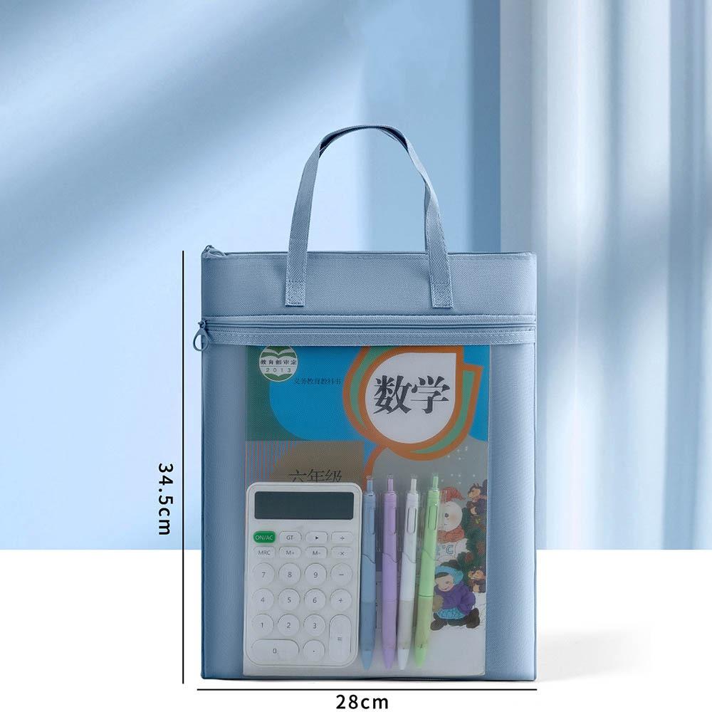 

Multifunctional Zipper Pouch Bag Oxford cloth Data Storage Bag New File Bag School Office Supplies Mesh Blue