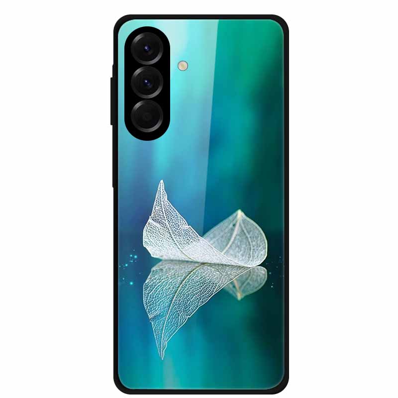 Tempered Glass Phone Case For Samsung Galaxy S24 FE Case Hard PC Back Cover Shell for Galaxy S24FE S 24 FE 5G Hard Covers Flower