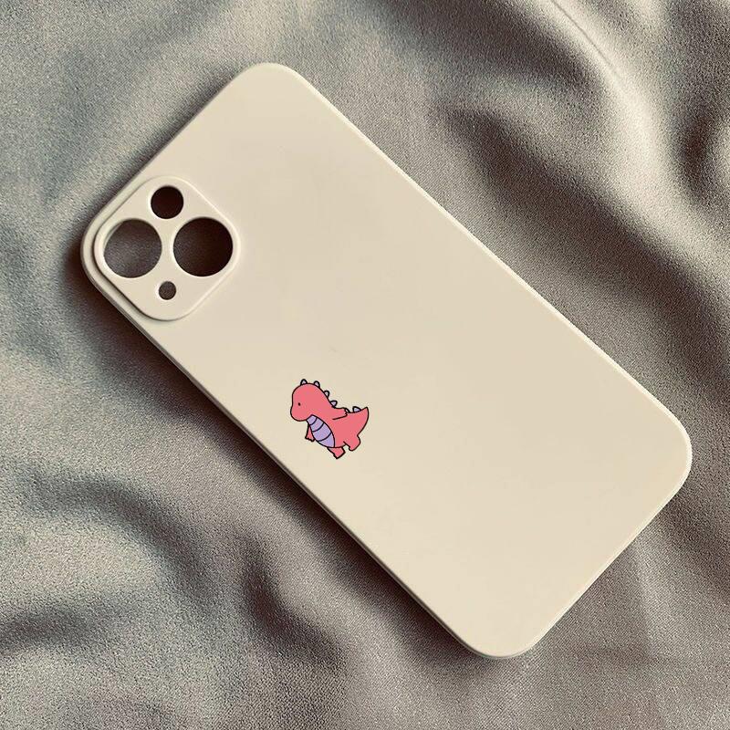 Süßes Cartoon-Dinosaurier-Paar Handyhülle für iPhone 16 15 14 11 12 13 Pro Max Mini 16E 17 Pro Minimalistische Silikonhülle für Liebende
