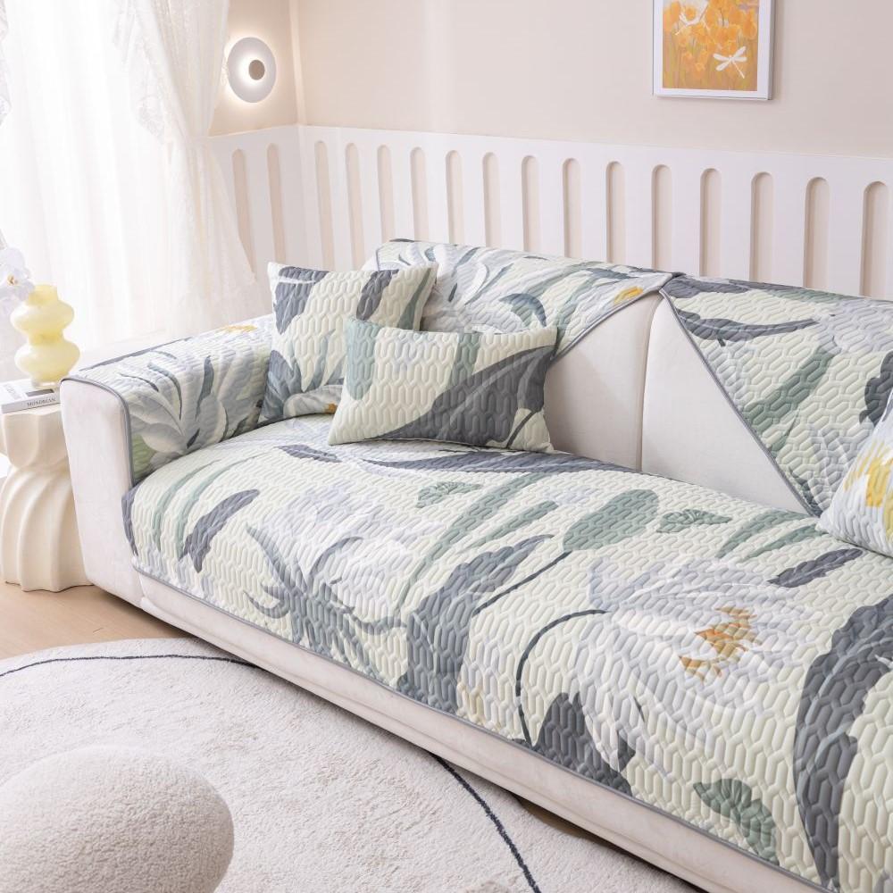 Living Room Anti-slip Couch Sofa Cover Summer Nordic Latex Flower Print Sofa Cushion Cover Slipcover Funda