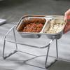Stable Metal Bracket Pet Bowl Elevated Pet Bowl Stand Stainless Steel Elevated Pet Bowls with Non-slip Stand for Dogs Cats