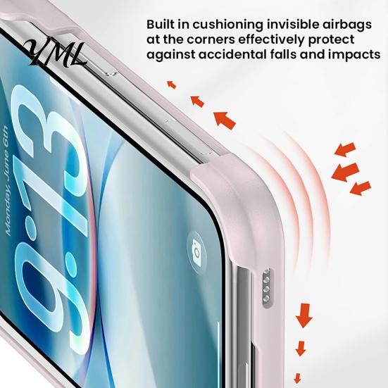 Non Slip Matte Finish Case Magnetic Folding Phone for IPhoneDuo, Hands Free Viewing with 360 Degree Wireless Charging Friendly Rotating Ring