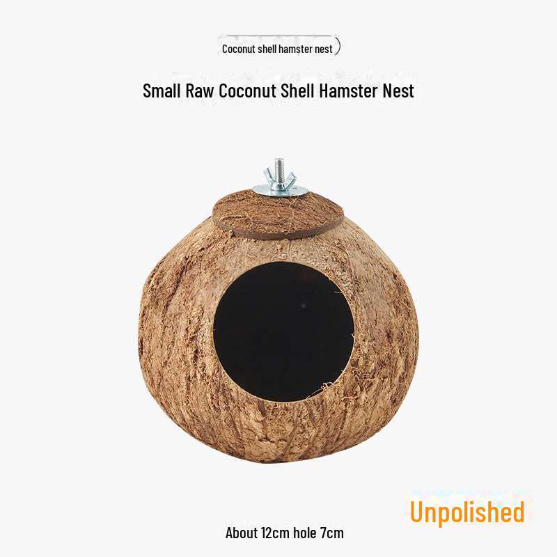 Hamster Nest Coconut Shell Hiding House for Pets - Summer Climbing Habitat for Small Animals