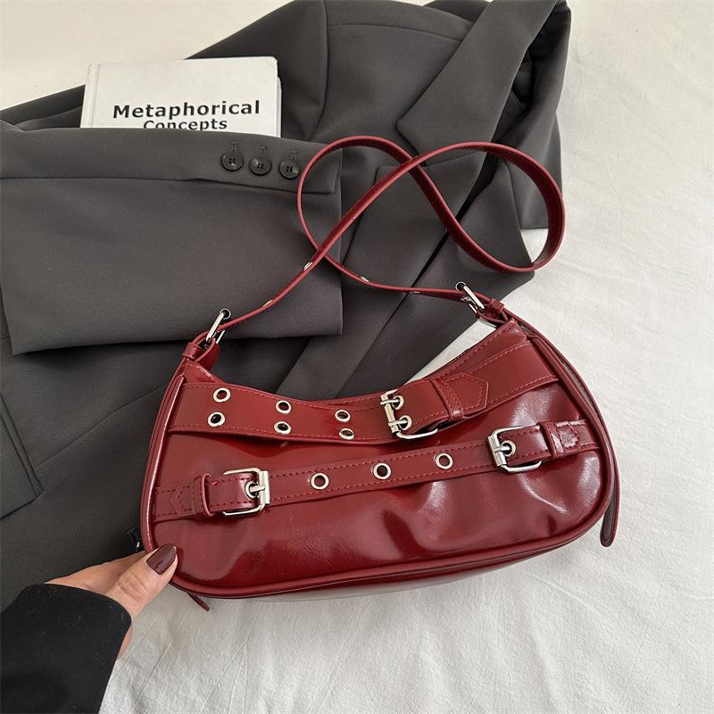 New Korean Style Underarm Bag for Women Soft Touch Faux Leather Shoulder Purse Minimalist Design Chic Handbag