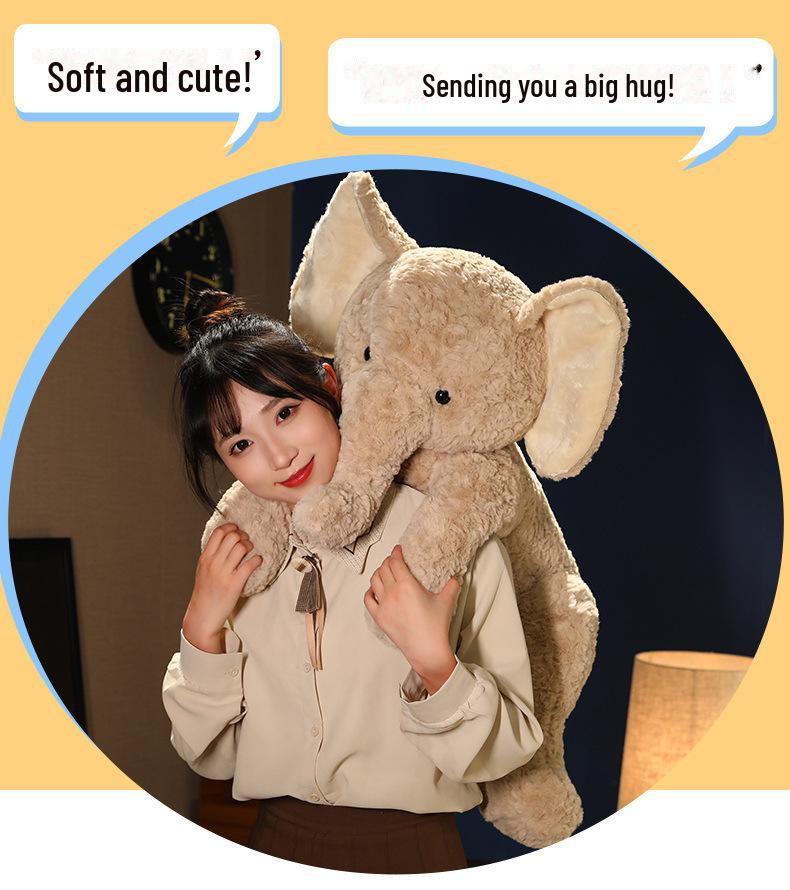 Large Plush Elephant Pillow Toy - Cute Comfort Doll for Children’s Birthday Gift