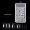 100-Piece Transparent Full & Half Cover Fake Nail Tips - Crystal French Style