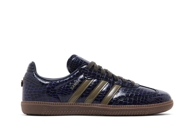 adidas Buty Samba z Wężowej Skóry Granatowo-Oliwkowe (Kobiety)