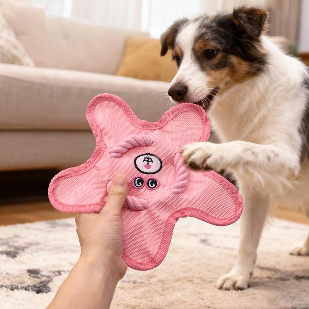 Durable Oxford Cloth Flying Disc: Bite-Resistant Squeaky Toy for Teething Dogs & Interactive Fetch - Perfect for Border Collies and Golden Retrievers