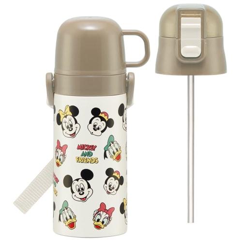 Skater Children's Stainless Steel Water Bottle 2way Direct Drinking 420ml Cup Drinking 350ml Mickey & Friends Cooking Child-friendly Lightweight Type