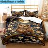 Moonlit Owl Fantasy 3pcs Bedding,Including 1pc Duvet Cover And 2pcs Pillowcases Perfect for Christmas,Ideal for Bedroom, Dormitory