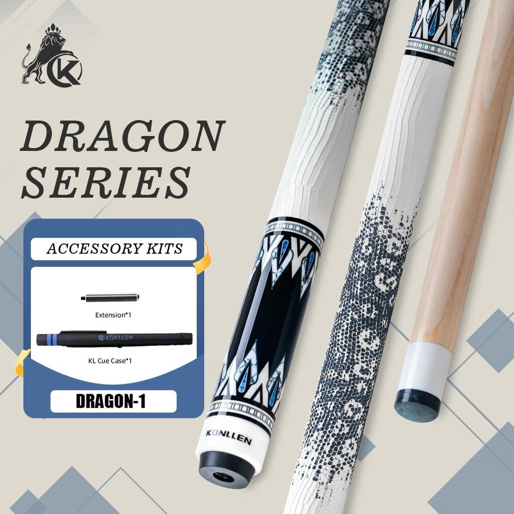 KONLLEN Pool Queue Stick 147cm Billard Queue Stick Queue Kopf XTC Zwinge Verlängerung Queue Tasche 10,5mm, 11,5mm, 12,5mm