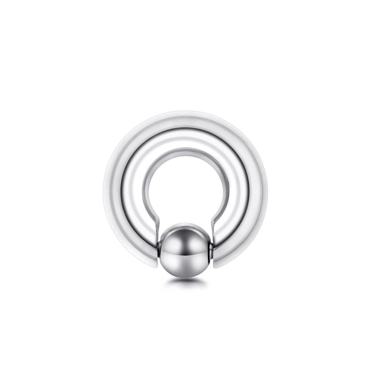 

Багатофункціональне титанове кільце з нержавіючої сталі з кулькою, що не виймається: Сережка, Сосок, Геніталії, Пірсинг. 8mm*16mm*12mm