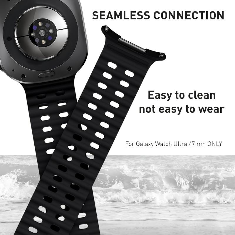 2pcs Silicone Watch Bands for Samsung Galaxy Watch Ultra 47mm, Square Hole Design, Multi-Color, Perfect Compatibility, Smartwatc