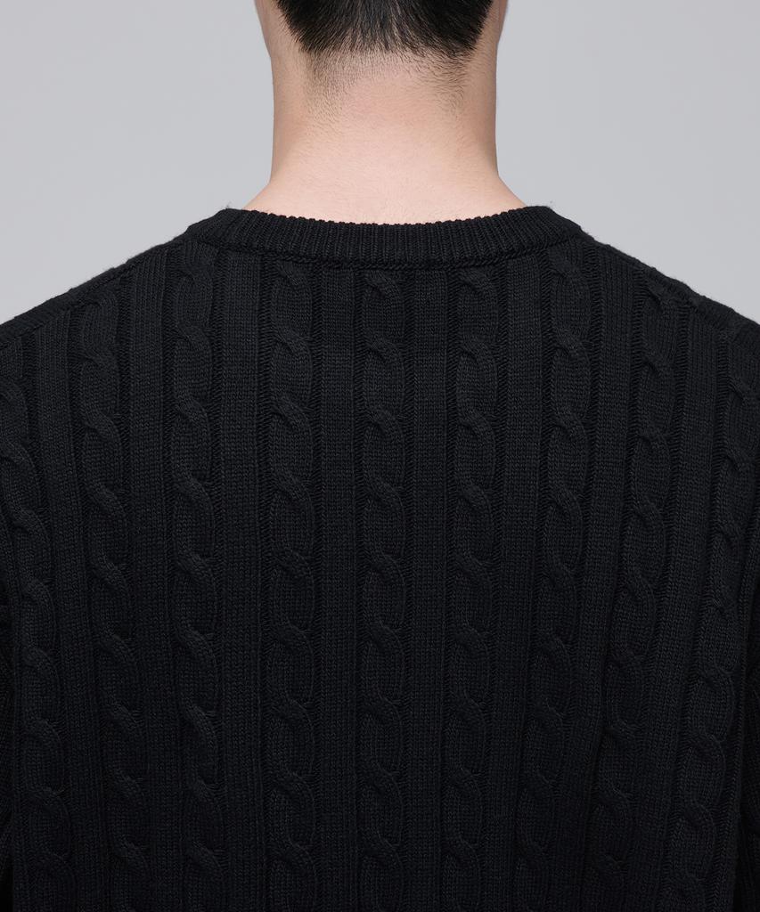 Musinsa Standard Cable Crew Neck Knit [Black]