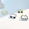 Personalized Creative Glasses Designer Opening Adjustable Index Finger Rings Couple's Ring Jewerly 2025 Fashion Funny Punk Ring