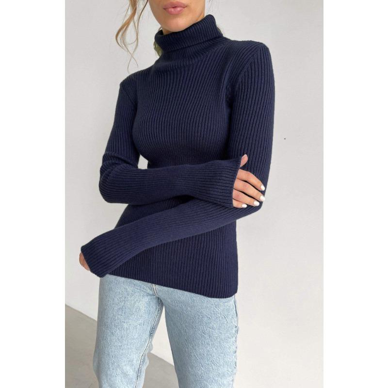 Herbst- und Winterstrick-Temperament Slim Rollkragenpullover Unterhemd, lässiger All-Match warmer und bequemer Pullover