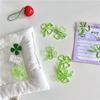 5 ks Roztomilé Kreativní Zelené Sponky ve Tvaru Čtyřlístku Záložka Krásná Dekorace Kancelářské Potřeby pro Svazování Dokumentů a Účtů