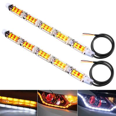 DRL LED pás pro denní svícení Flexibilní Vodotěsný Směrovka světlometu Žlutá lampa Dekorativní světla pro jízdu do auta 12V