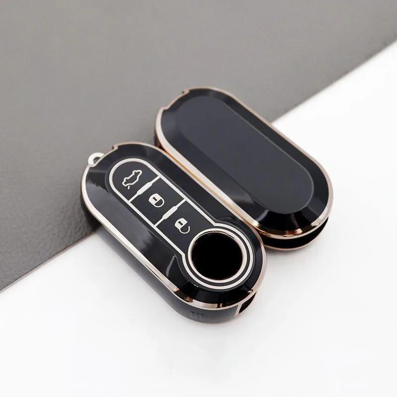 3 Buttons For Fiat Ducato 500 500L Panda Grande Punto Lancia Musa Tpu Auto Shell Fob Holder Car Flip Key Case Cover Accessories