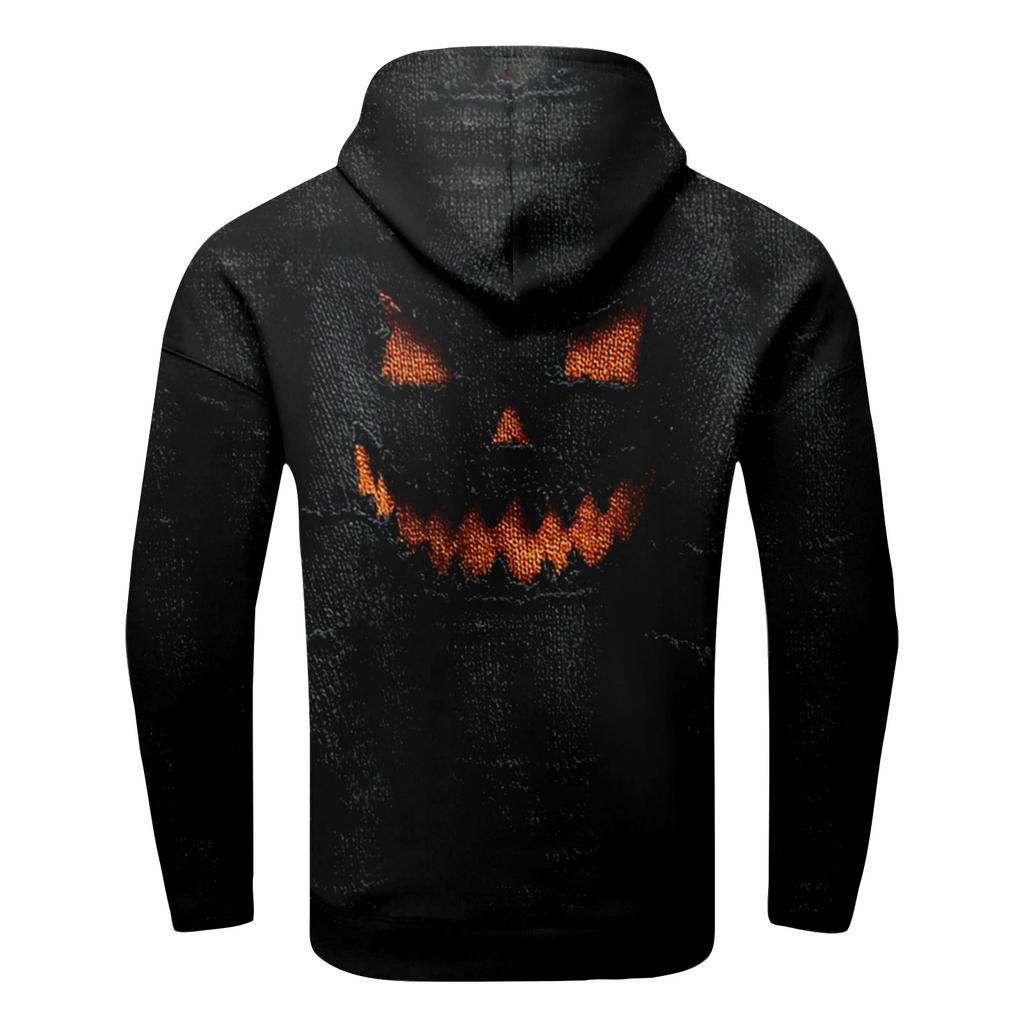 Men's Halloween Long Sleeved Casual Sports Pullover Sweatshirt