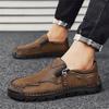 Large Plus Big Size 45 46 47 Casual Shoes for Men Leather Loafers Man Moccasins Mens Driving Shoe Slip On Flats Rubber Male Sole