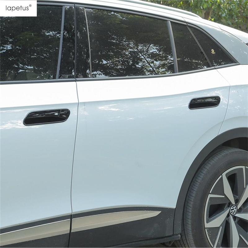 Car Door Handle Bowl Protection Cover Trim For VW Volkswagen ID.4 ID.6 X Crozz  - 2025 Carbon Fiber / Chrome Accessories