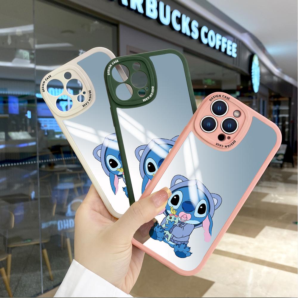 

Милый Дисней Стич с узором ангела, ультратонкий зеркальный чехол на заднюю панель, противоударный защитный чехол для камеры с полным покрытием для Vivo