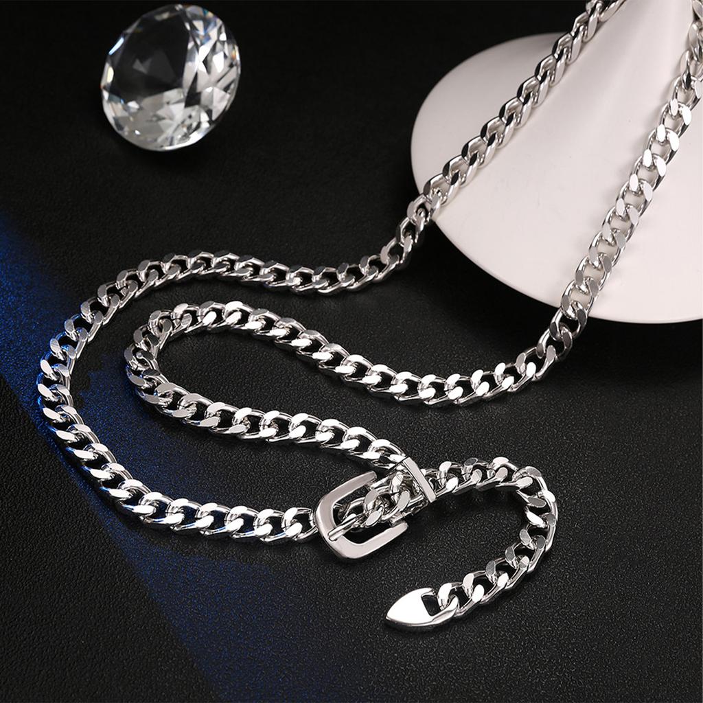 Women Adjustable Waist Belt Metal Body Chain With Stylish Clasp