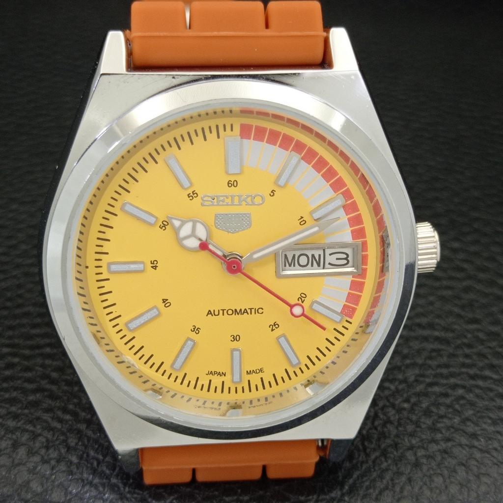 VINTAGE REFURBISHED SEIKO 5 AUTOMATIC 6309A JAPAN MENS YELLOW WATCH a440897-4