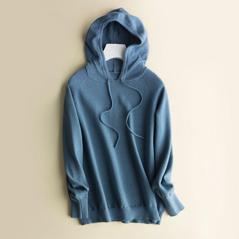 Locker gestrickter Damen-Hoodie aus weichem Kaschmir für kuscheligen Komfort
