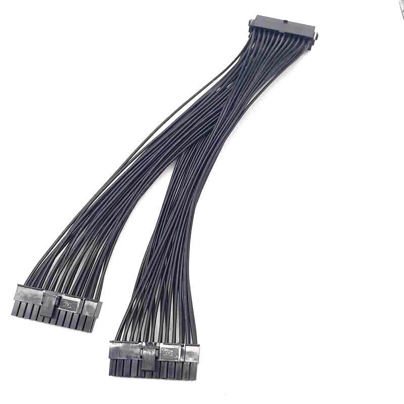 Dual PSU Power Supply 24 Pin ATX Motherboard Splitter Cable Extension Female To Male Y Adapter