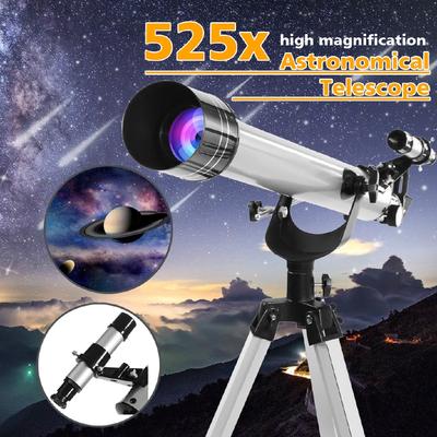 NEW F60700 525x High Magnification Astronomical Refractive Telescope Eyepieces And Tripod Space Observation Scope 3Pcs