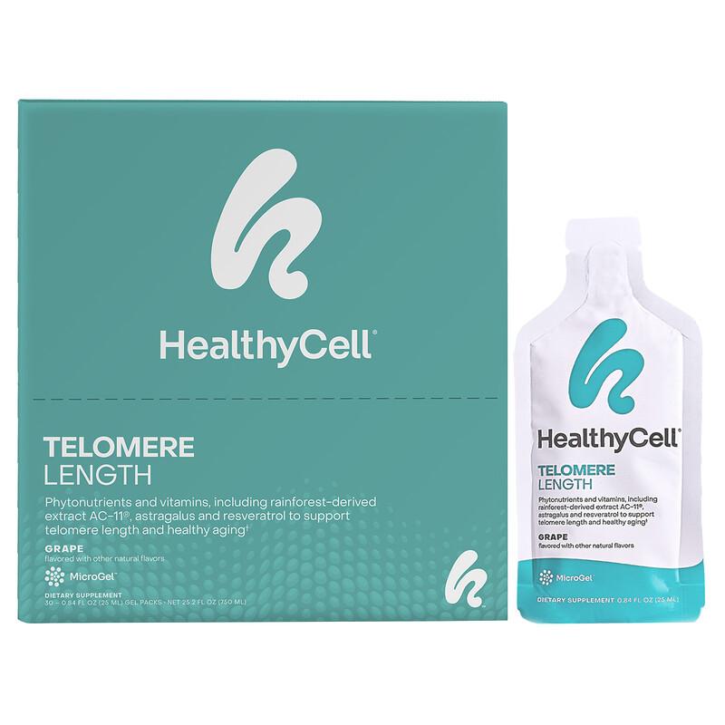 Longueur des télomères, Raisin, 30 Sachets Gélifiés, 0,84 fl oz (25 ml) Chaque