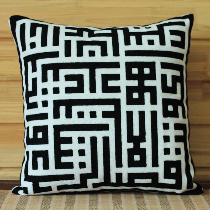 

Современная минималистичная вышитая наволочка, подушка, скандинавская абстрактная геометрическая наволочка, подушка для дивана, офисная подушка 45 * 45cm (pillowcase)