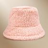 Autumn and winter thermal basin hat retro bucket hat word men and women lamb wool bucket hat