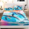 Undersea Creature Dolphin Pattern Mattress Three-Piece Digital Printing Bedding Set Adult Children