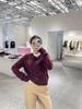 In-Stock MARDI Spring V-Neck Satin Black Heart Casual Sweater for Women