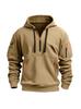Men's European Spring/Autumn Zip-Up Multi-Pocket Hoodie Jacket