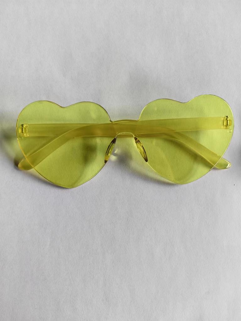 2817 Peach Heart Sunglasses, Love Sunglasses, Trendy Frameless One-Piece Sunglasses