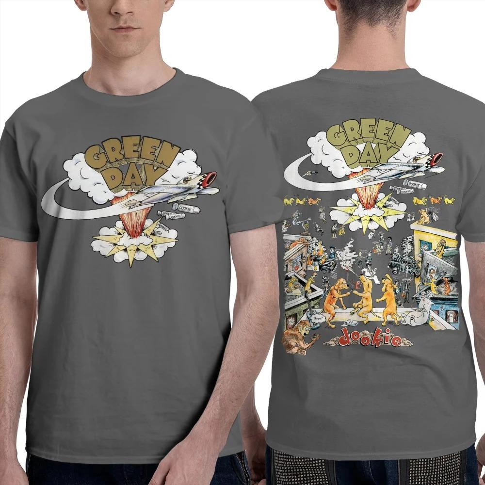

2026 Dookie Scene Green Day Printed T-Shirt Men s Women Creative Cotton Tees O Neck Short Sleeve T Shirts Party Clothes XXL чорний