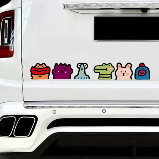 1 Foglio Adesivi Animali Carini per Auto Decalcomanie Cartoon Copri Graffi per Auto e Moto Decorazione Divertente in Vinile per Veicolo