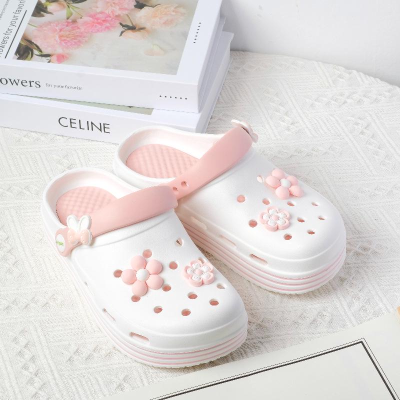 

Женские модные летние клоги с цветочным принтом – Стильные, универсальные, на толстой подошве, с уникальным комфортом 39-40 белый