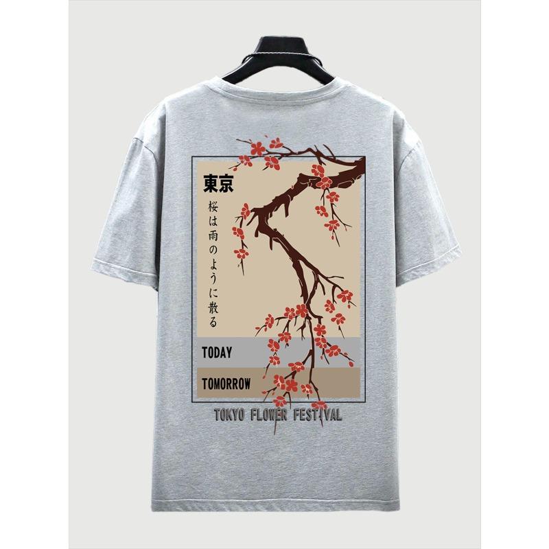 Today Tomorrow Tokyo Flower Festival T Shirt Unisex Fashion ONeck Tshirts Summer Cotton Tops Fashion Loose Street Hip Hop TShirts