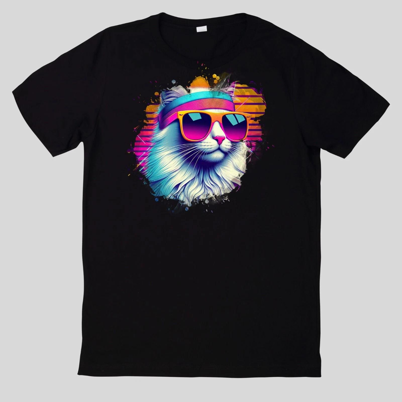 T-Shirt Aquarell Retro coole Katzen XS